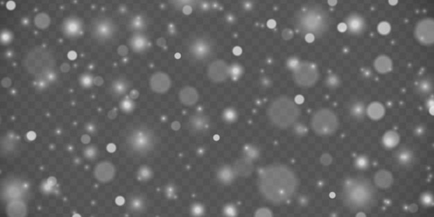 Weiße funken glitzern lichteffekt funkelnde staubpartikel stern platzt mit funkelndem weihnachts-bokeh-vektor