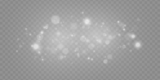 Weiße Funken glitzern Lichteffekt funkelnde Staubpartikel Stern platzt mit funkelndem Weihnachts-Bokeh-Vektor