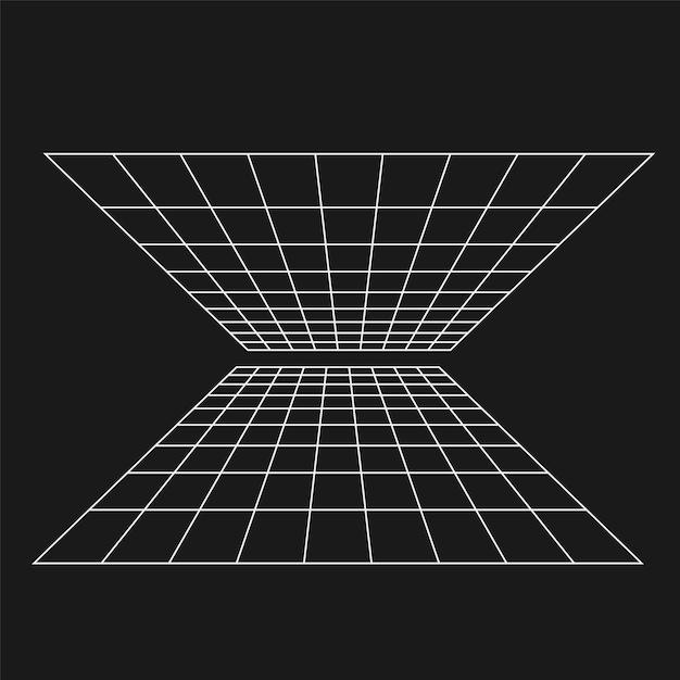 Weiße Geometrie Drahtrahmen-Gitter-Hintergründe in weißer Farbe schwarzer Hintergrund 3D-Abstrakte Poster