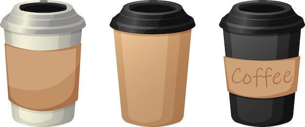 Vektor weiße kaffeetasse und schwarze trinktasse, geeignet für cafés und teestuben