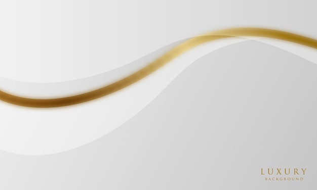 Weiße kurve formt luxuriösen hintergrund mit goldenen linien moderne und elegante designvorlage