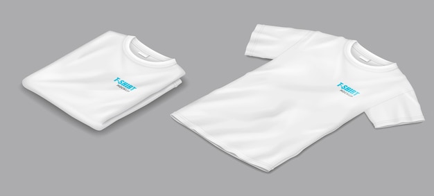 Weiße Mockup-Männer-T-Shirts mit Vektorillustrationen