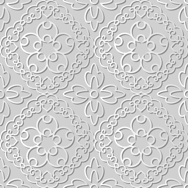 Weiße papierkunst spiral cross frame vine flower, stilvoller dekorationsmusterhintergrund für web-banner-grußkarte