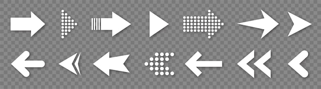Vektor weiße pfeil-icon-sammlung moderne pfeile abstrakte vektorelemente