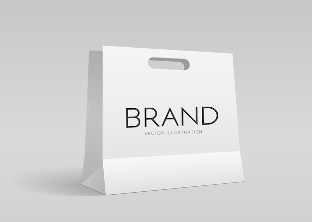 Weiße Piercing-Tasche Papiertüte