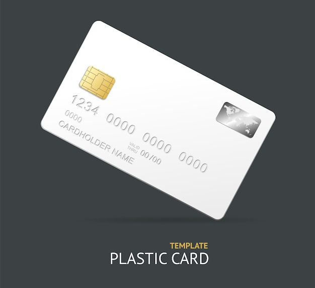 weiße Plastikkreditkarte mit Chip