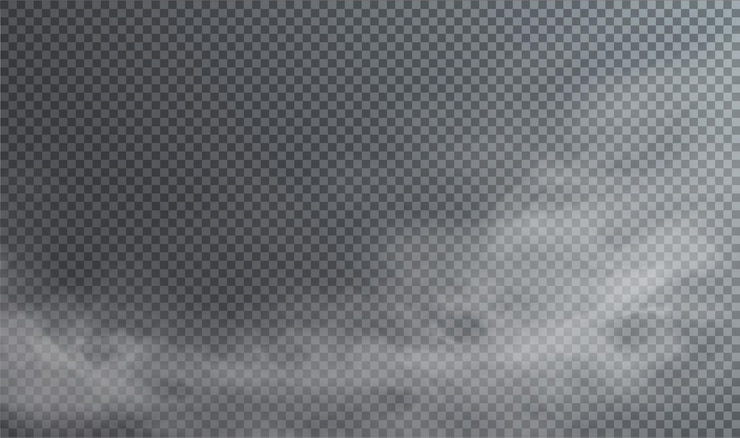 Vektor weiße rauchwolke isoliert auf transparentem schwarzem hintergrund. png. spezialeffekt der dampfexplosion.
