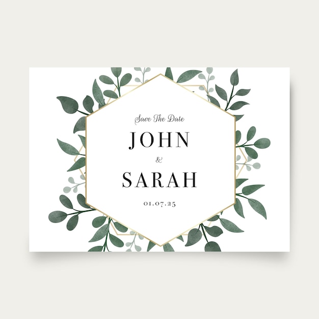 Weiße Save-the-Date-Hochzeitskarte mit Blumen