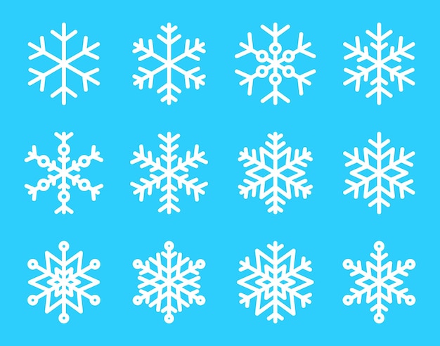 Weiße Schneeflocke auf blauem Hintergrund