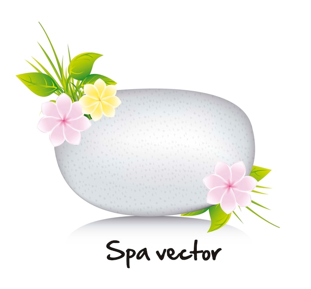 Vektor weiße steine ​​spa über weißem hintergrund vektor-illustration