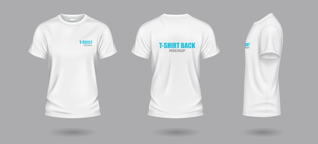 Weiße T-Shirts mit einem realistischen Illustrations-Set
