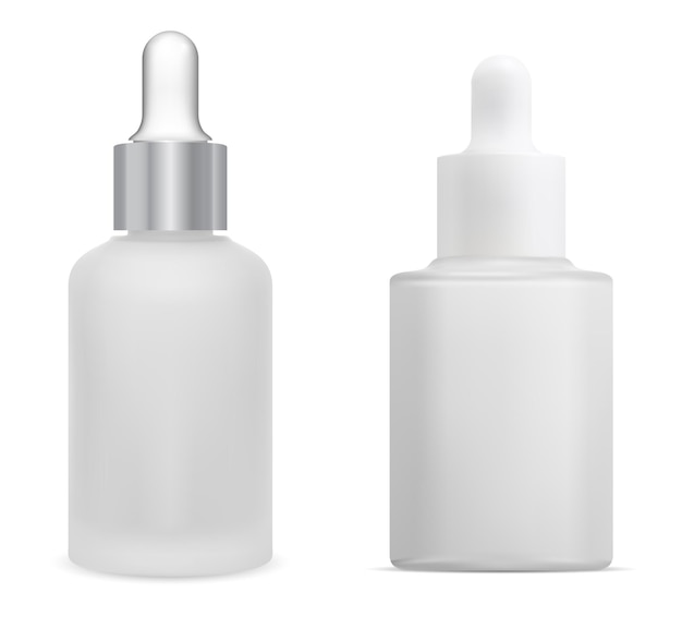 Weiße Tropfflasche Vektor Mockup Isolierte Serum-Essenz-Durchstechflasche