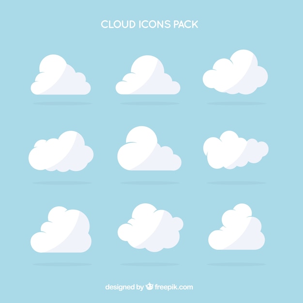 Weiße wolke icons pack