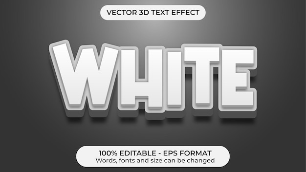 Weißer 3D moderner Vektortexteffekt