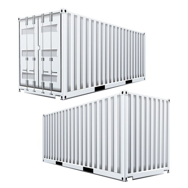 Weißer Frachtcontainer 3D