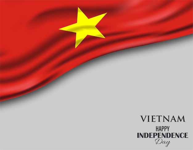 Weißer Hintergrund des Vietnam-Unabhängigkeitstags und gelbe Sternflagge auf Vietnam