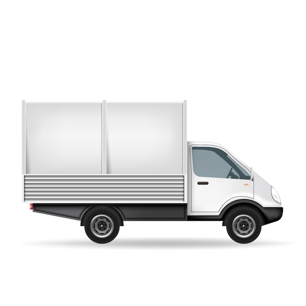Weißer Lastwagen mit leerer Fläche