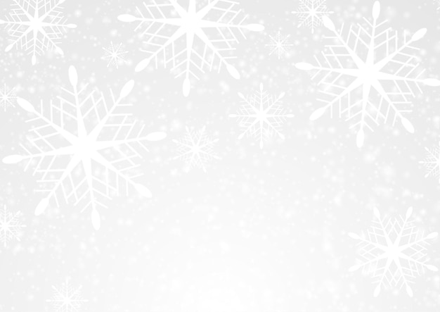 Weißer Schnee und Schneeflocken abstrakter Weihnachtshintergrund Neujahr Winterurlaub Vektordesign
