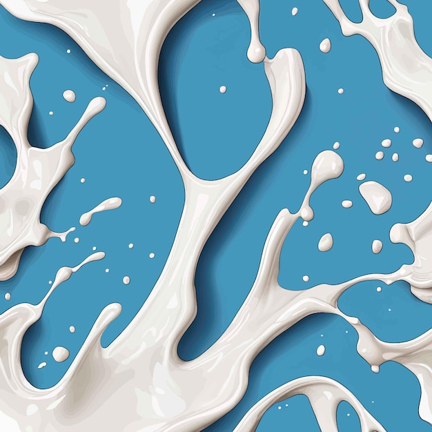 Weißer spritzer auf blauem hintergrund 3d-rendering 3d-illustrationweißer spritzer auf blauem hintergrund 3