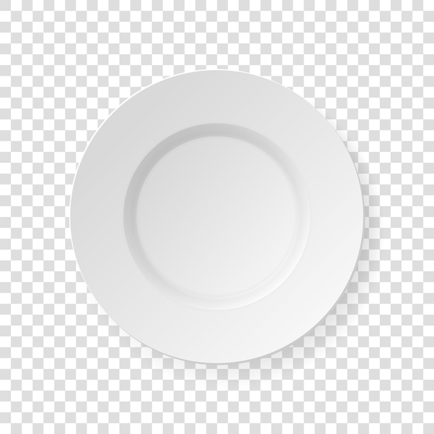Weißer Teller isoliert auf transparentem Hintergrund