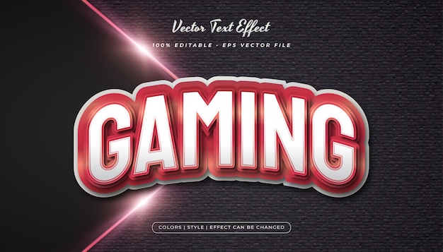 Weißer und roter Text im Esportstil mit geprägtem Effekt