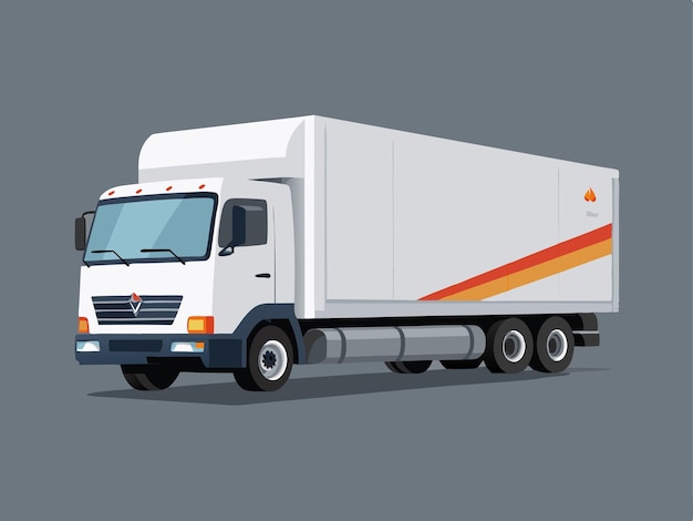 Weißes futuristisches Frachtwagen-Anhänger-Vektor-Mockup mit Branding-Design