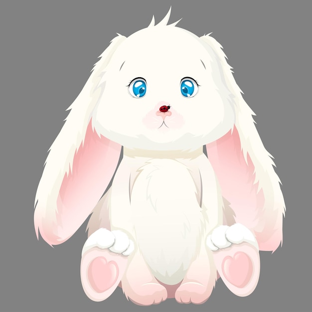 weißes Kaninchen mit großen blauen Augen