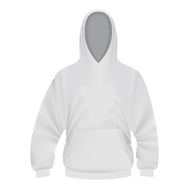 Vektor weißes kapuzenpullover-modell. realistische darstellung des weißen kapuzenpullover-vektormodells für das web