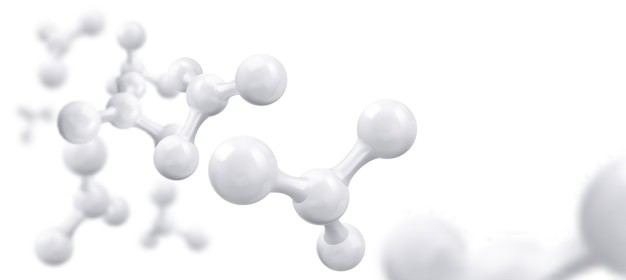 Weißes Molekül oder Atom, Zusammenfassung Saubere Struktur.