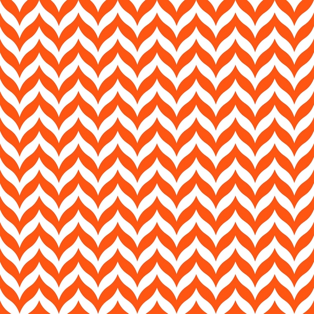 Weißes nahtloses Muster mit orangefarbenem Chevron.
