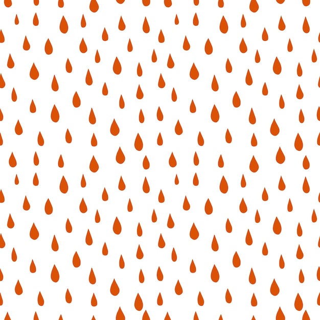 Weißes nahtloses Muster mit orangefarbenen Regentropfen