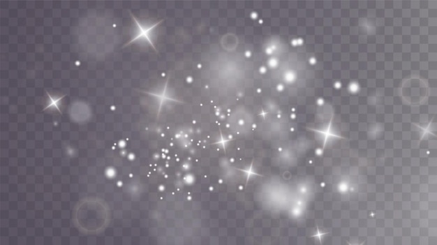 Weißes png-staublicht bokeh-lichtlicht-effekt-hintergrund weihnachtshintergrund von leuchtendem staub