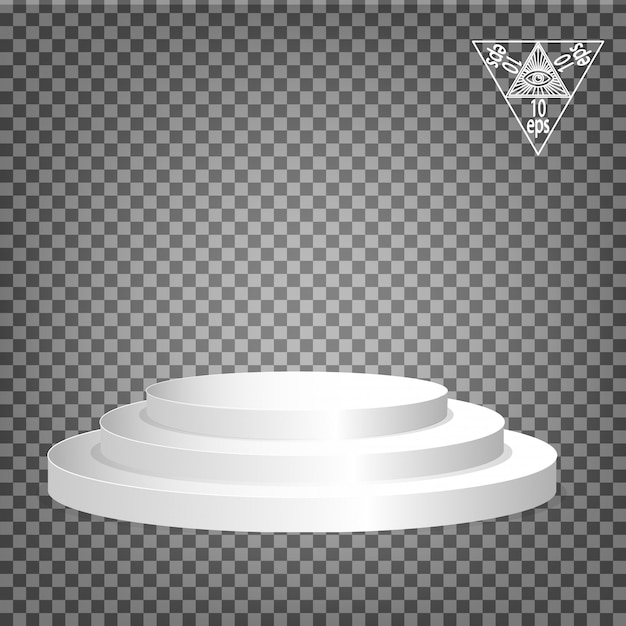 Vektor weißes podium auf einem transparenten hintergrund