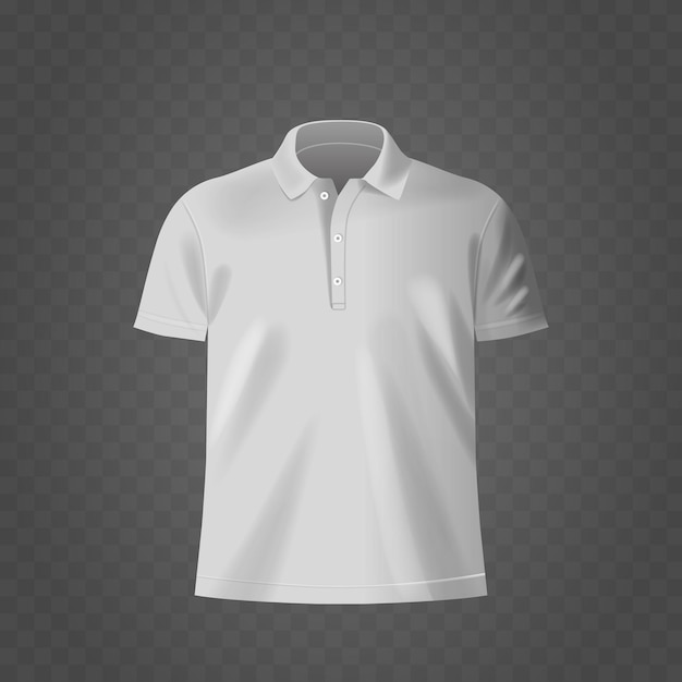 Weißes Polo-Shirt-Mockup auf durchsichtigem Hintergrund Realistische 3D-Vektorillustration für Branding