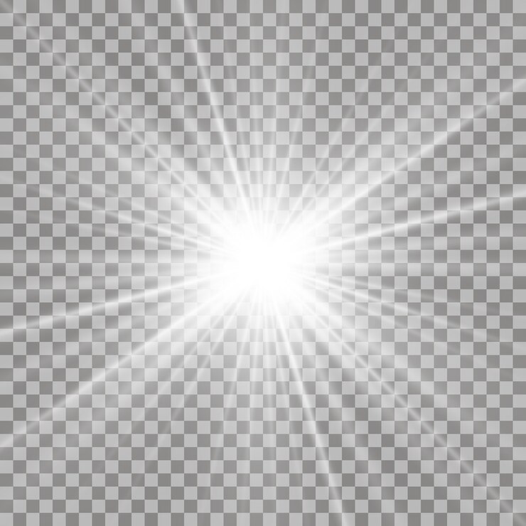 Weißes schönes Licht explodiert mit einer transparenten Explosion. Vektor, helle Illustration für perfekten Effekt mit Scheinen. Heller Stern. Transparenter Glanz des Glanzverlaufs, heller Blitz.
