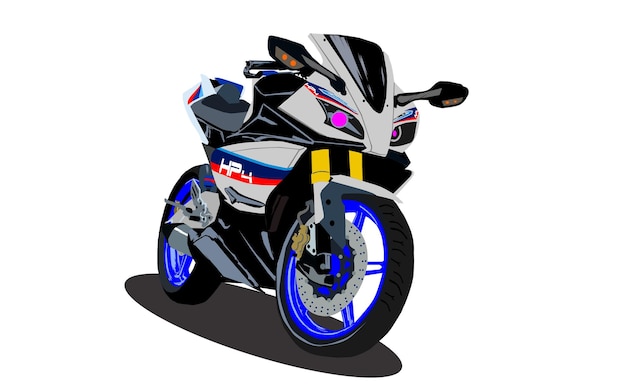 Weißes Sportmotorrad