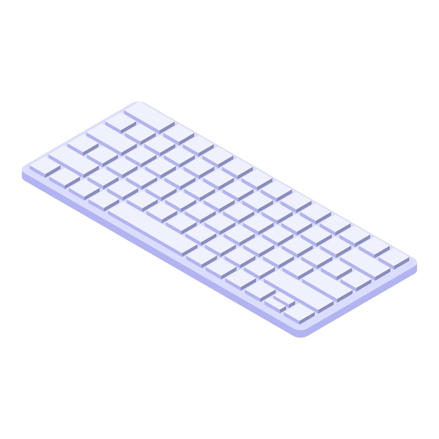 Weißes Tastatursymbol Isometrisches Symbol des weißen Tastaturvektors für Webdesign isoliert auf weißem Hintergrund