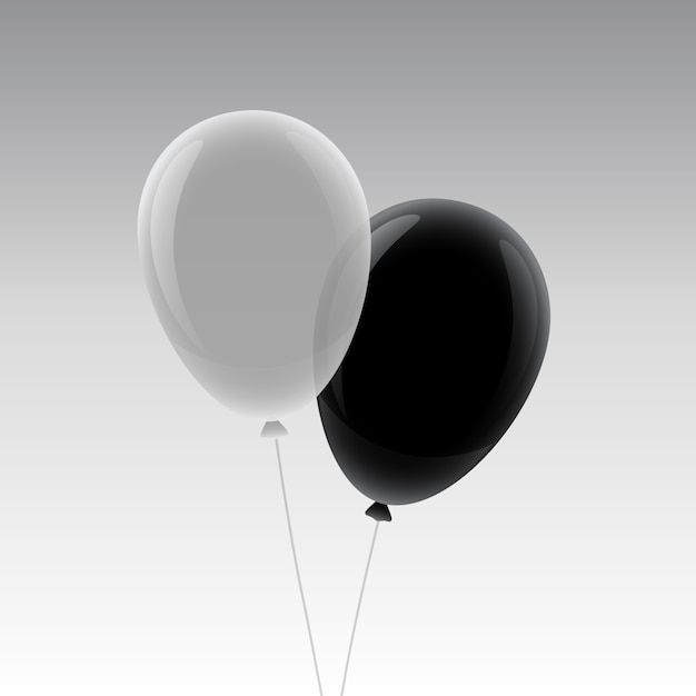 Weißes und schwarzes fliegenballon-modelldesign