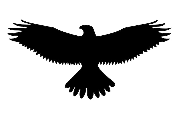 Vektor weißkopfseeadler vogel fliegende silhouette isolierte vektorillustration