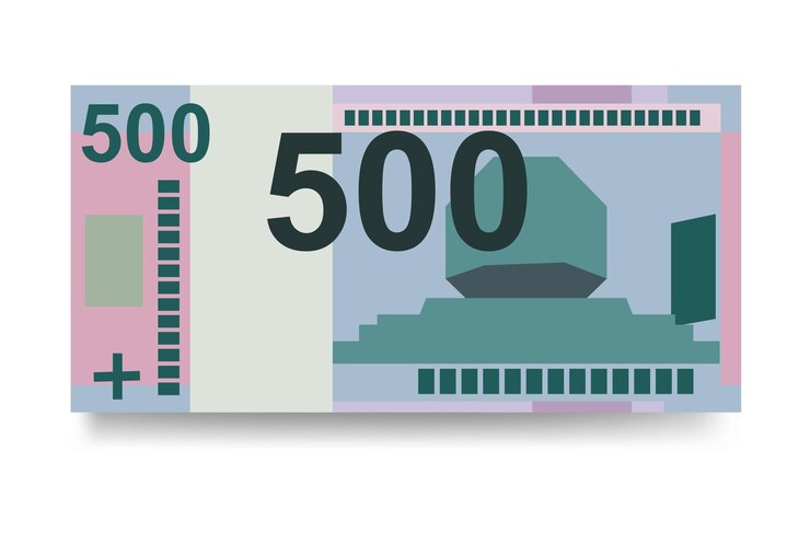 Vektor weißrussischer rubel vector illustration weißrussischer geldsatz bündel banknoten papiergeld 500 byn