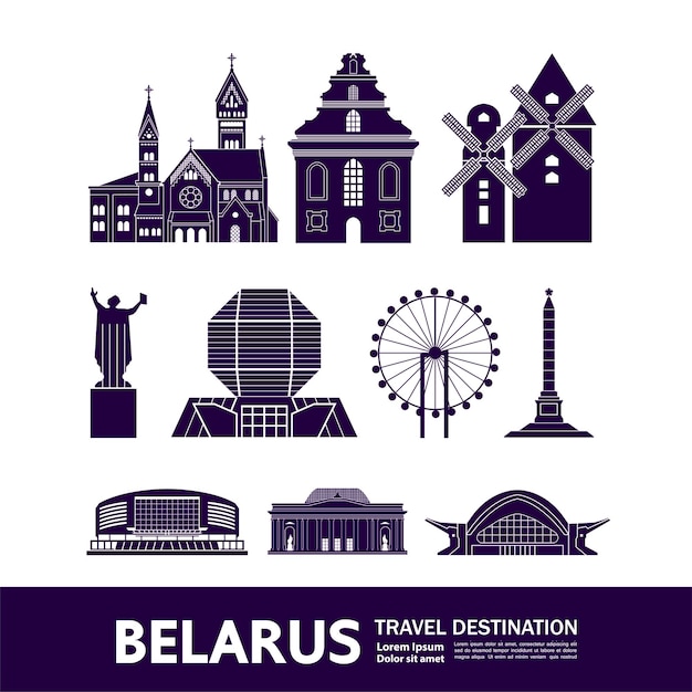 Weißrussland-Reiseziel-Vektorillustration.