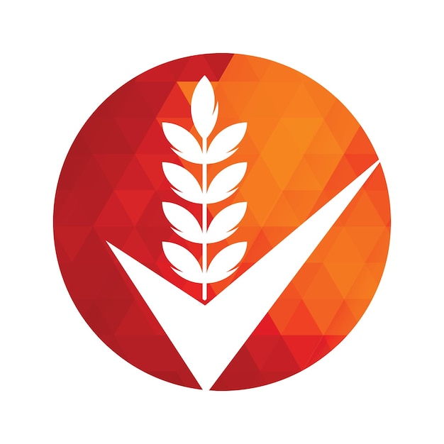 Vektor weizenkorn check logo korn weizen logo konzept zeichen symbol symbol design