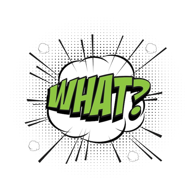 Welcher Comic-Text, Comic-Sprechblase, Comic-Sammlungsvektorillustration.