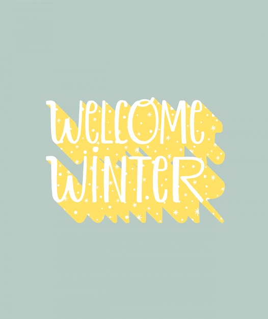 Vektor welcome winter - gemütliche typografie für den winter.