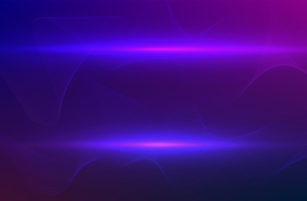 Welle viele Linien Abstrakte gewellte Streifen auf lila blauem Hintergrund Kreative Strichzeichnungen bunter Farbverlauf Vektorillustration EPS 10 Designelemente, die mit dem Mischwerkzeug für das Broschürenlayout erstellt wurden