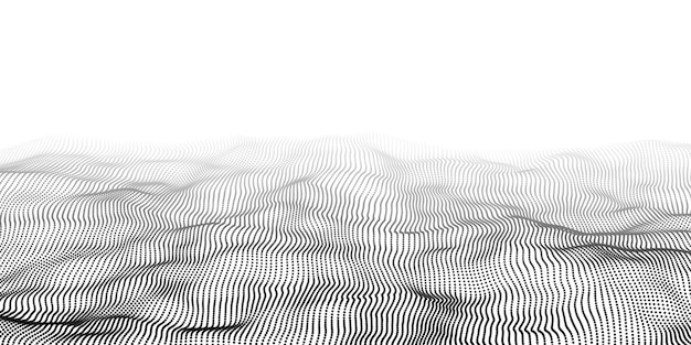 Welle von Partikeln Abstrakter Hintergrund mit einer dynamischen Wellenvektorillustration