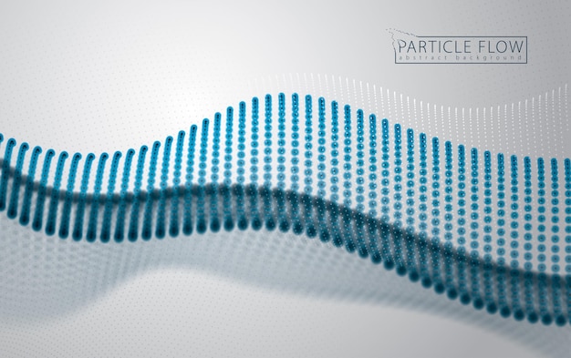 Welle von partikeln. verschwommene blasen oder kreise vektor abstrakten hintergrund. schöne wellenförmige anordnung unscharfer punkte.