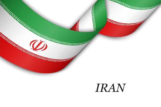 Wellenband mit flagge des iran.