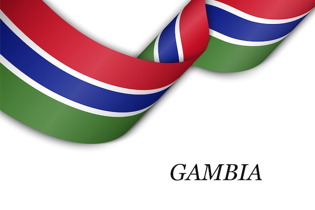 Wellenband mit flagge von gambia.