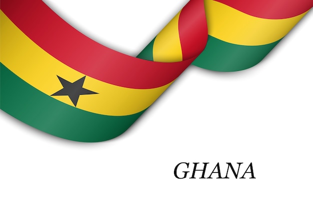 Wellenband mit flagge von ghana.